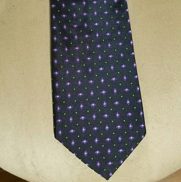 Ralph Lauren Silk Necktie Black and Purple - Picture 1 of 2